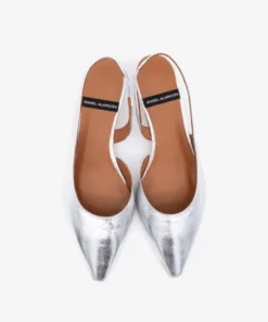 Angel Alarcon Silver kitten Heel Sling Back|26017SIL