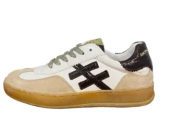 Another Trend Beige and Maroon Patent Trainer|A032T493
