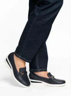 Ara Navy Wide Fit Loafer|125063002