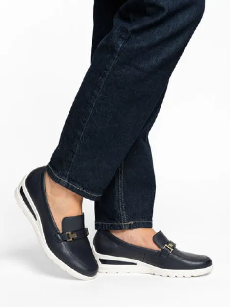 Ara Navy Wide Fit Loafer|125063002