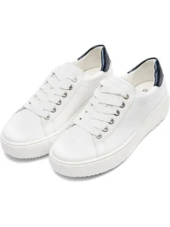 Ara White Wide Fit Platform Trainer|124652305B