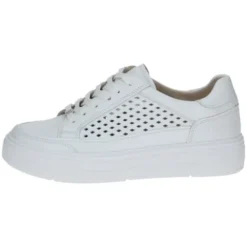 Caprice White Laser Cut-outs Platform Trainer|923719102