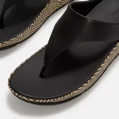 Fitflop Lux Graphic-Weave Leather Toe-Post |A4Q001