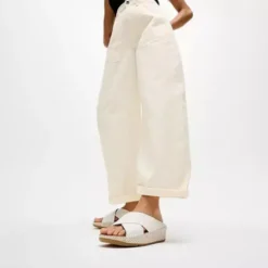Fitflop Lux Graphic-Weave Leather Cross Slides |A4P194
