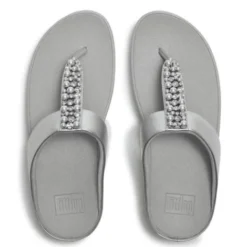 Fitflop Pearls and Crystal Silver Toe Post|A2N011