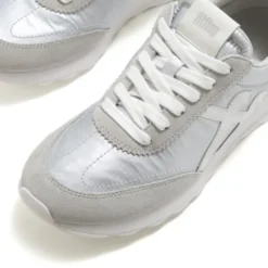 Fitflop Silver Retro Metallic Silver Trainer|A5QE11