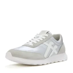 Fitflop Silver Retro Metallic Silver Trainer|A5QE11