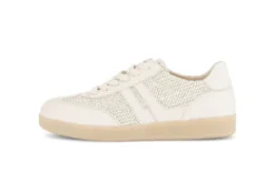 Gabor Beige Leather and Raffia Trainer|8330042