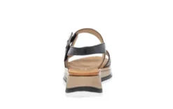 Gabor Black Wedge Strap Sandal|8274457B