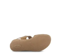 Gabor Brown Suede Wedge Sandal|8455014