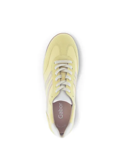 Gabor Light Yellow and Silver Trainer|8343013