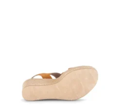 Gabor Orange Suede Wedge Sandal|8477110