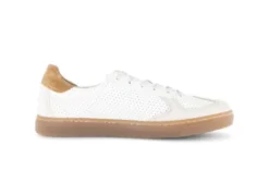 Gabor White and Tan Wide Fit Trainer|8654560