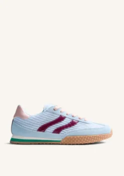 Gioseppo Leather and Mesh Baby Blue Trainer||78029BLU