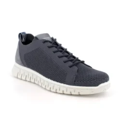 Igi & Co Navy fabric and Suede Trainer|1111200