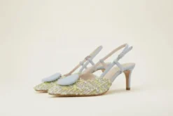 Lodi Suede and Multicolor Fabric Sling Back|NIVISC2