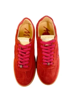 Meline Red and Pink Suede Trainer|52513294