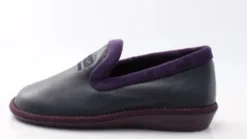 Nordika Navy Leather Slipper|305DMAR