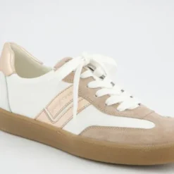 Paul Green White and Beige Suede Trainer|5437119