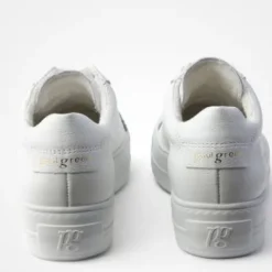 Paul Green White Leather Platform Trainer|5241000