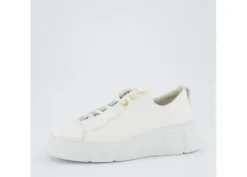 Paul Green White Leather Platform Trainer|5418030