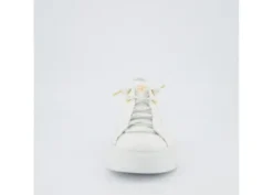 Paul Green White Leather Platform Trainer|5418030