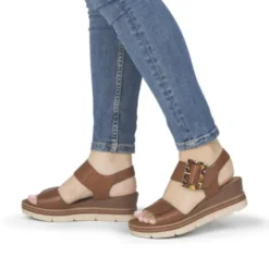 Remonte Brown Wedge Sandal|D2L5324