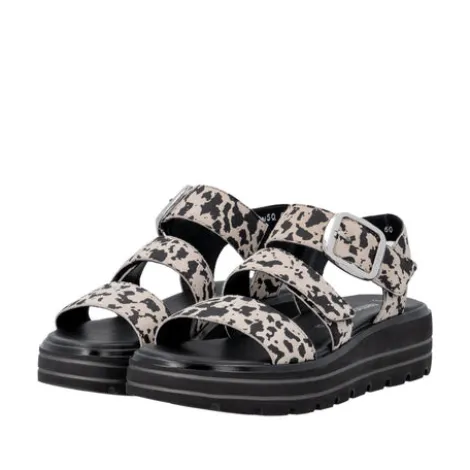 Remonte Cow Print Platform Sandal|D3N5060
