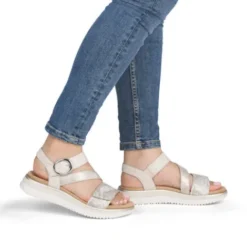 Remonte Metallic Beige Sandal|D1J6490