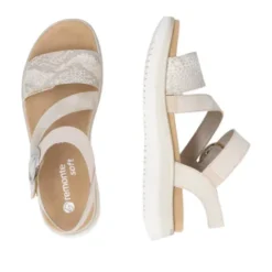Remonte Metallic Beige Sandal|D1J6490