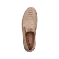 Rieker Beige Cut Out Leather Slip On|1195564