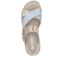 Rieker Metallic Strap Wedge Sandal|V795190