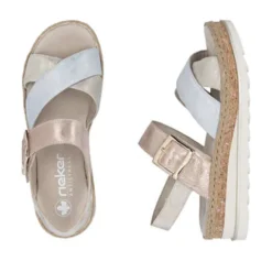 Rieker Metallic Strap Wedge Sandal|V795190