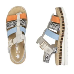 Rieker Multi Strap Mini Wedge Sandal|V790490