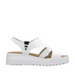 Rieker White Mini Wedge Strap Sandal|V44Y580WH