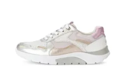 Rolling Soft Metallic Leather and Fabric Trainer|8692553
