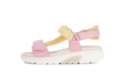 Rolling Soft Pink and Yellow Wedge Sandal|8683359