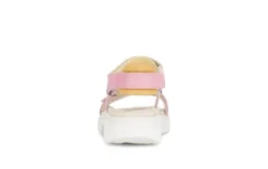 Rolling Soft Pink and Yellow Wedge Sandal|8683359