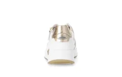 Rolling Soft White and Taupe Wedge Trainer|8695852