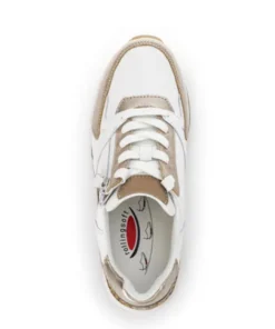 Rolling Soft White, Gold and Leo Print Trainer|8687853