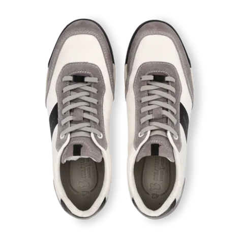 Salamander Light Grey Leather Trainer|E31AWA0312