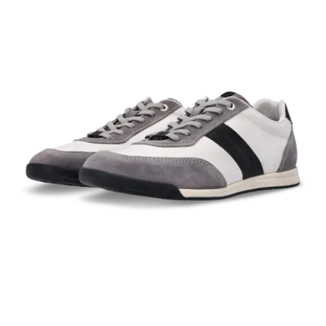 Salamander Light Grey Leather Trainer|E31AWA0312