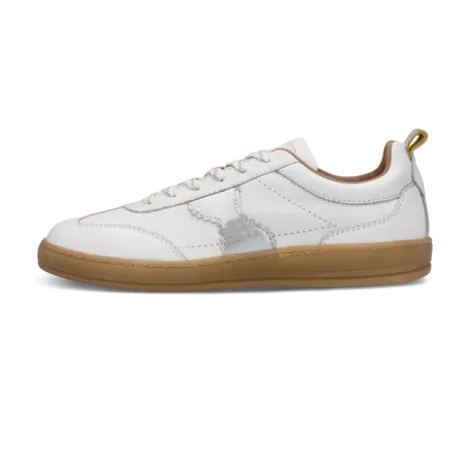 Salamander White and Silver Leather Trainer|F31ARN0320