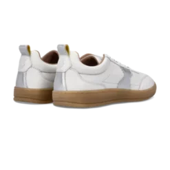 Salamander White and Silver Leather Trainer|F31ARN0320