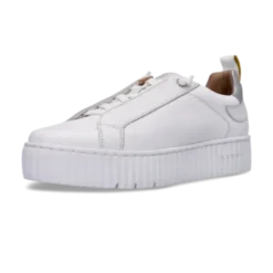 Salamander White Leather Platform Trainer|F31ARP0320