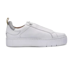 Salamander White Leather Platform Trainer|F31ARP0320