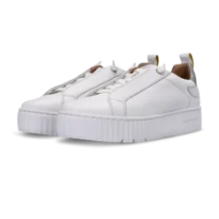 Salamander White Leather Platform Trainer|F31ARP0320