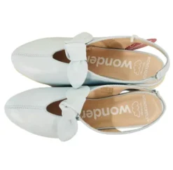 Wonders Light Blue Wedge Sling Back|C33315A